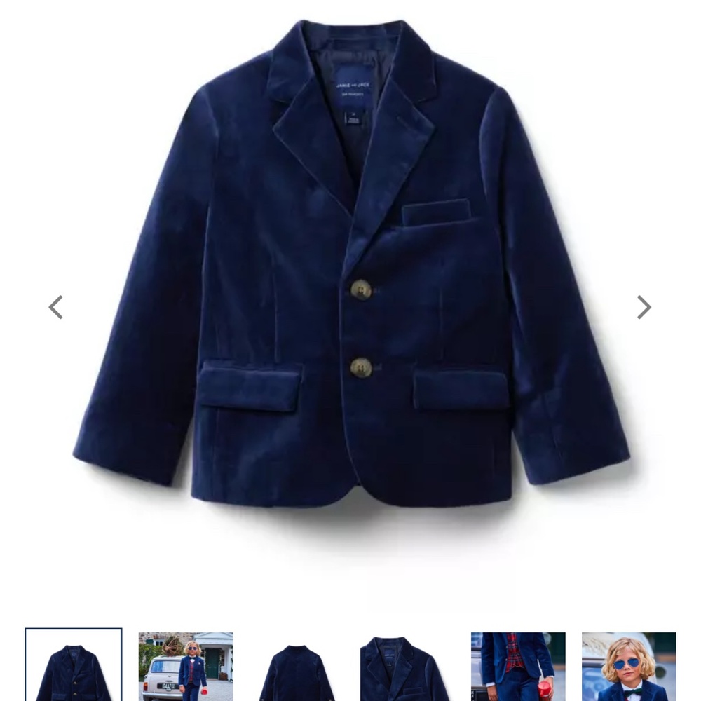 Janie and Jack Velvet Party Blazer, Sz 12